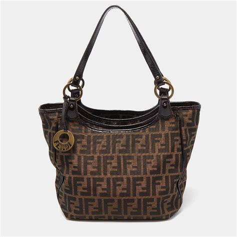 fendi zucca canvas shopper